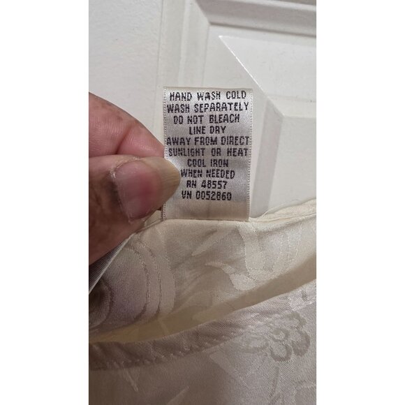 Private Luxuries Women Plus Size Ivory Floral 100% Silk Slip Pajama Dress XXL - Picture 10 of 10